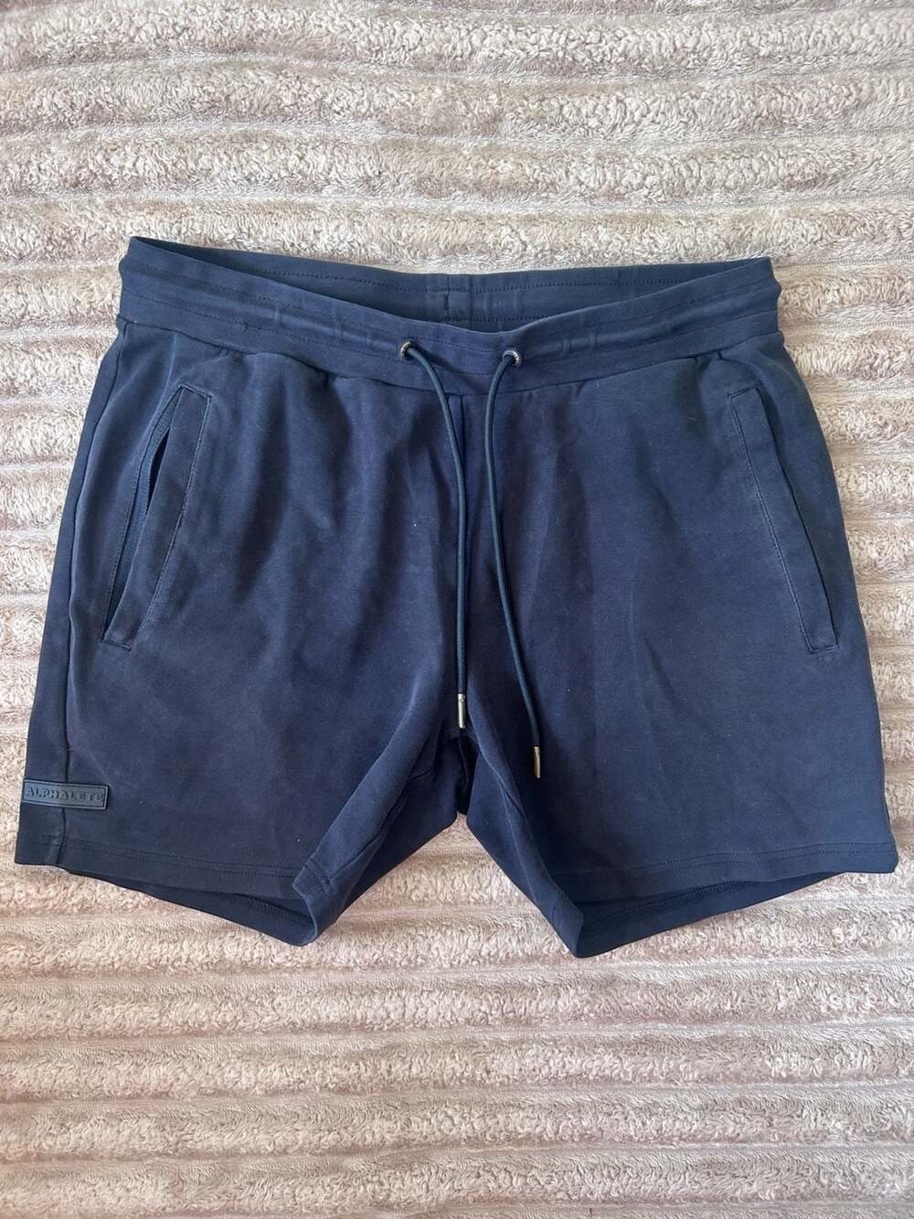 Alphalete Identity Fleece Gym Shorts in Black